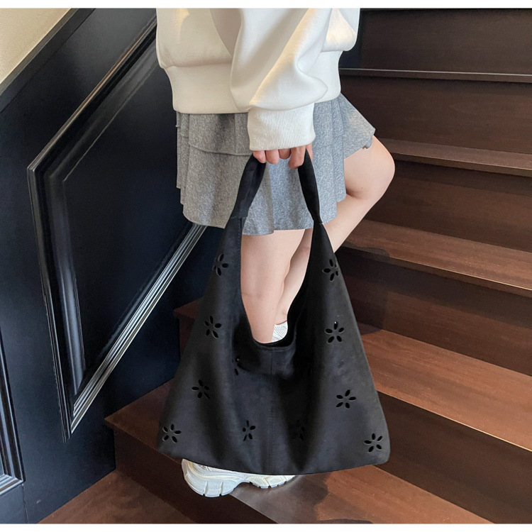 花柄ファッション フラワーカットワーク刺繍トートバッグ