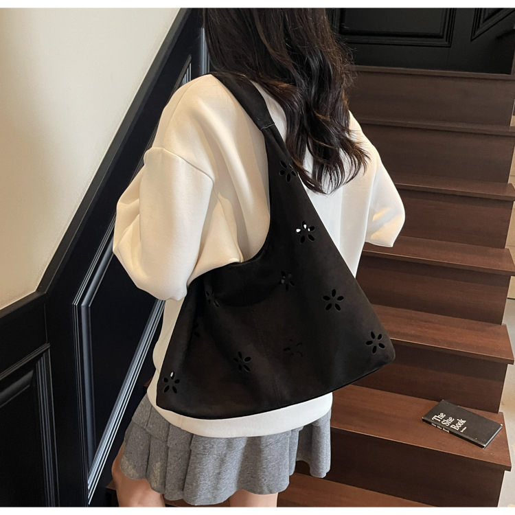 花柄ファッション フラワーカットワーク刺繍トートバッグ