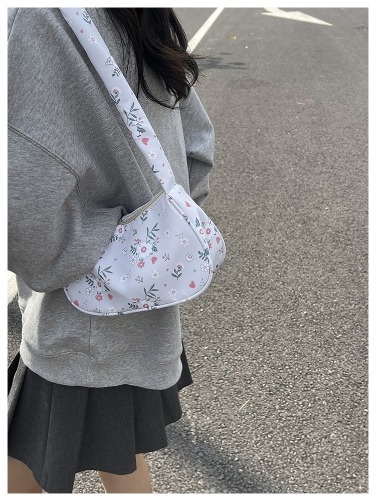 花柄ファッション 小花柄リボンハンドル布製ミニバッグ