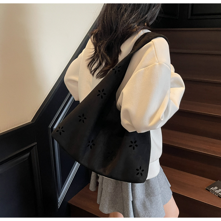 花柄ファッション フラワーカットワーク刺繍トートバッグ