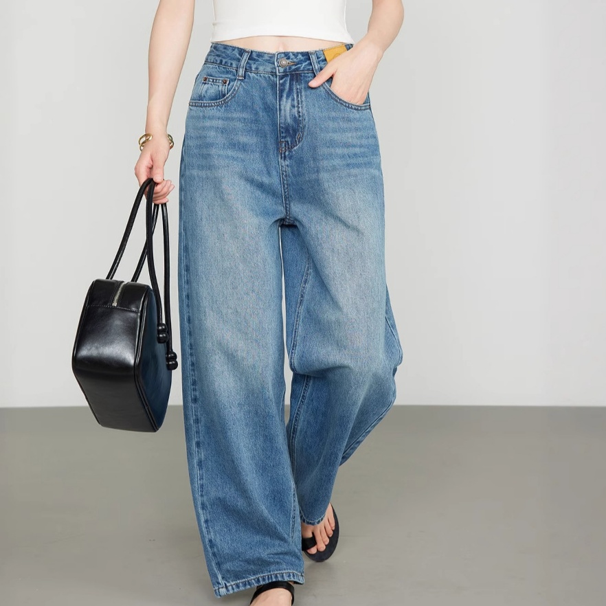 デニムパンツ ゆったりワイドシルエットデニム