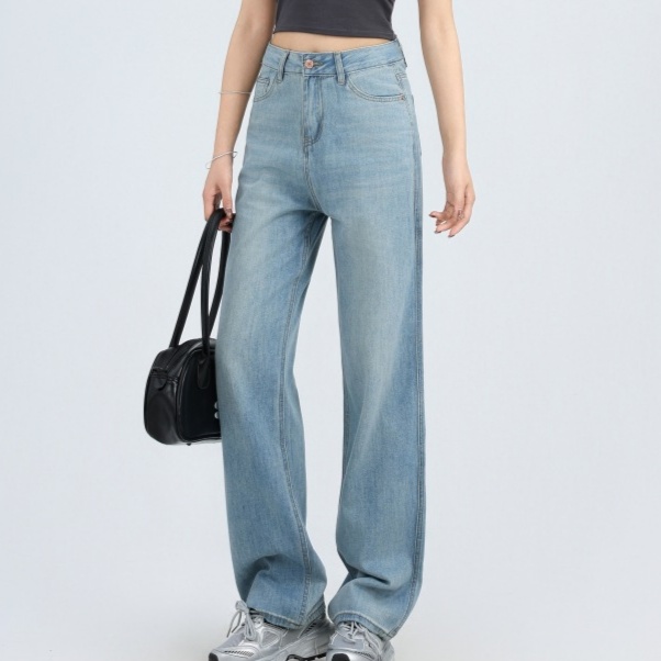 デニムパンツ ゆったりハイウエストワイドデニム