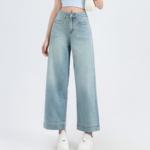 デニムパンツ ゆったりワイドシルエットデニムパンツ