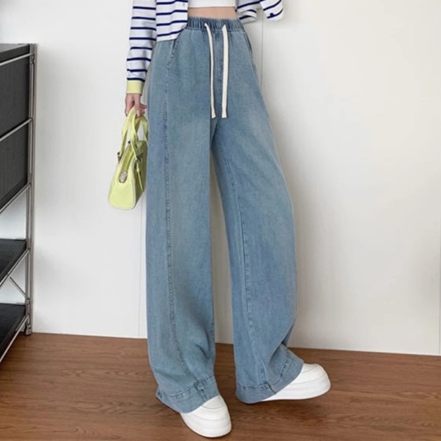 デニムパンツ ゆったり快適ワイドデニムパンツ