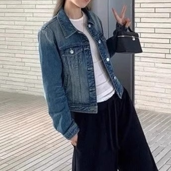 デニムファッション シンプル定番デニムジャケット