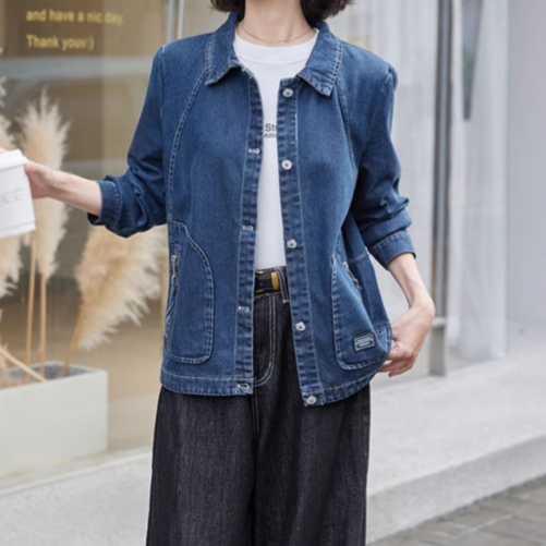 デニムファッション ゆったりシルエットのデニム作業着