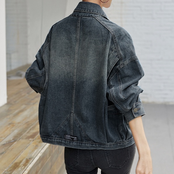 デニムファッション ゆったりシルエット大人デニムジャケット