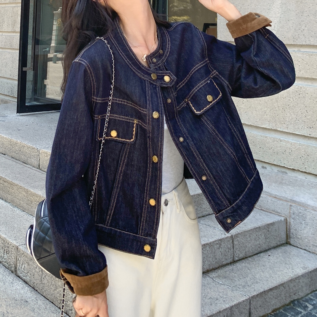 デニムファッション ビンテージ風ゆったりデニムジャケット