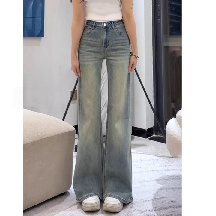デニムファッション ゆったりワイド極上美脚デニム