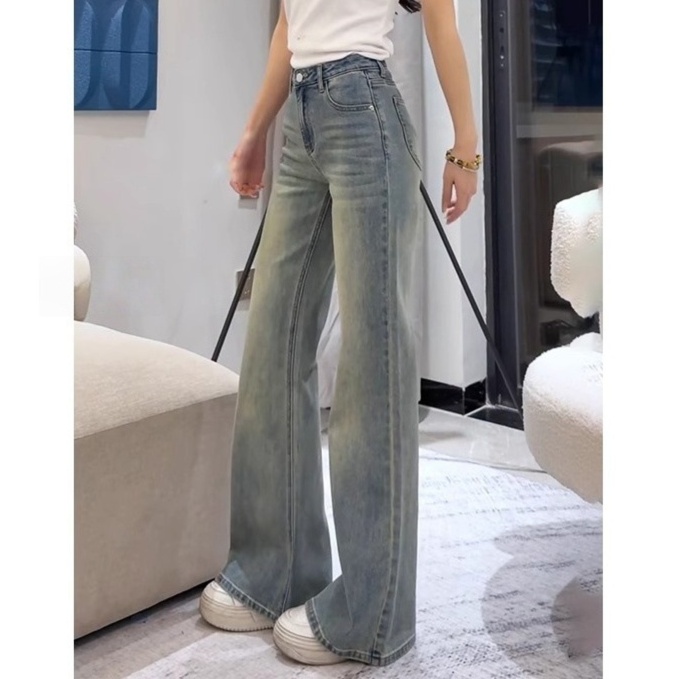 デニムファッション ゆったりワイド極上美脚デニム
