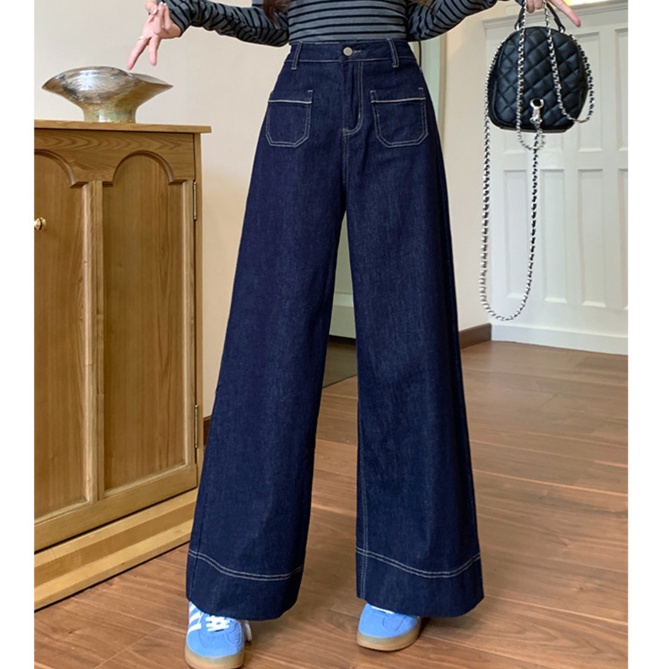 デニムファッション 極上ワイドシルエットデニムパンツ