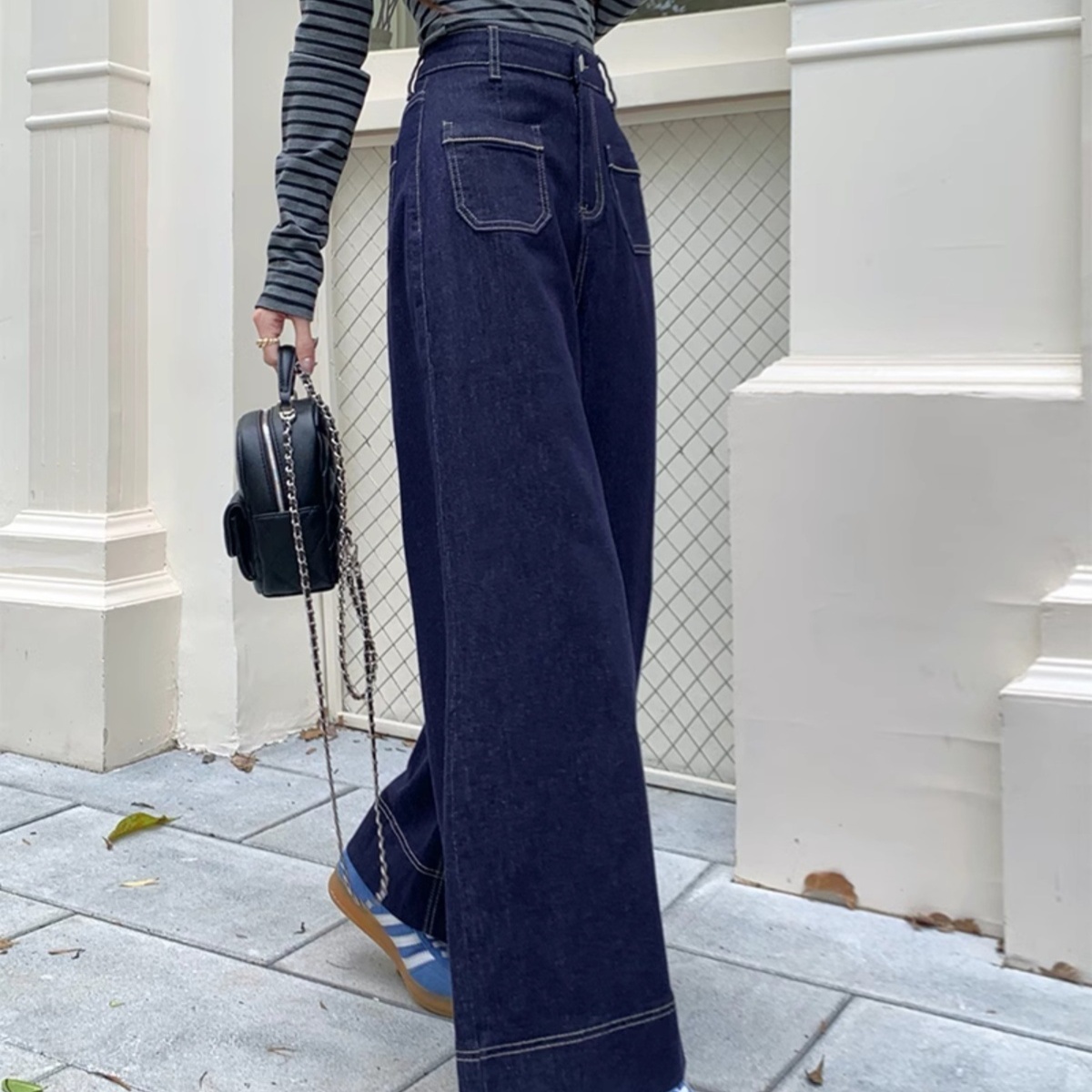 デニムファッション 極上ワイドシルエットデニムパンツ