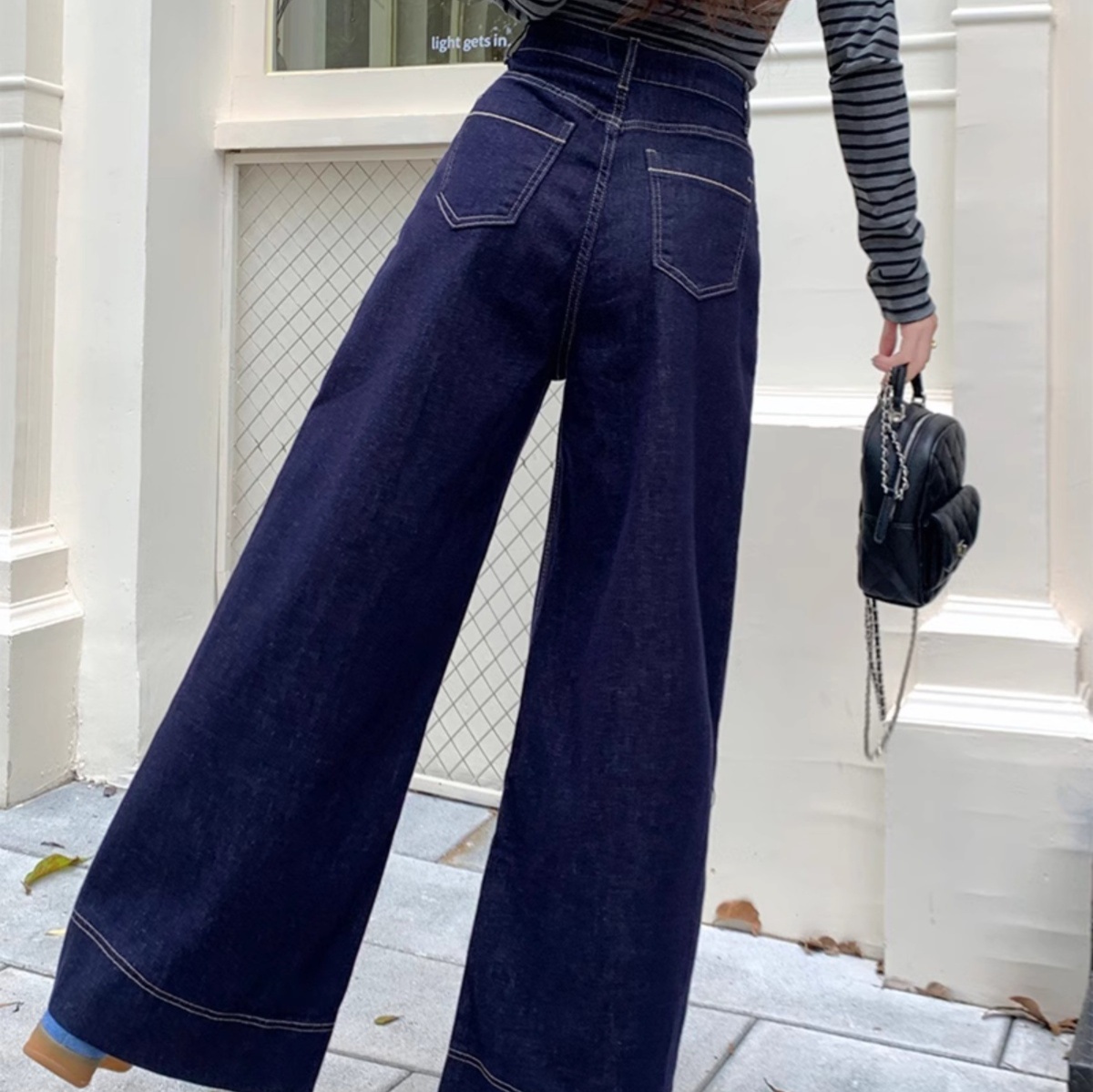 デニムファッション 極上ワイドシルエットデニムパンツ