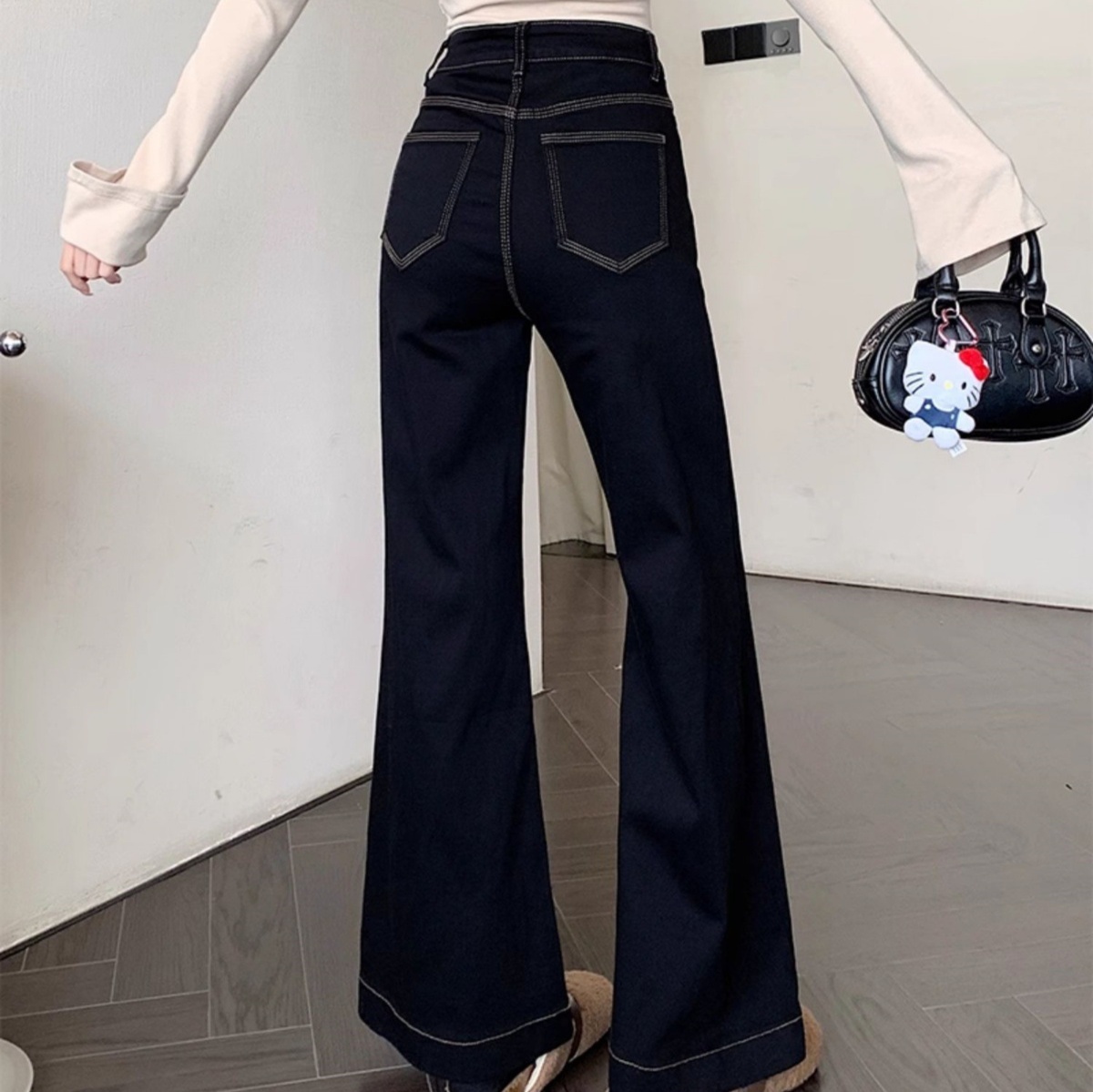 デニムファッション ハイウエスト極上ワイドデニム