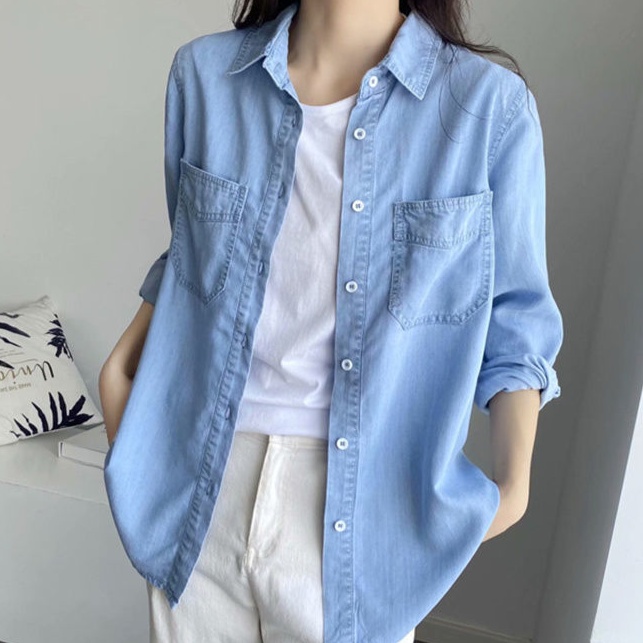 デニムシャツ ゆったりシルエットデニムシャツ