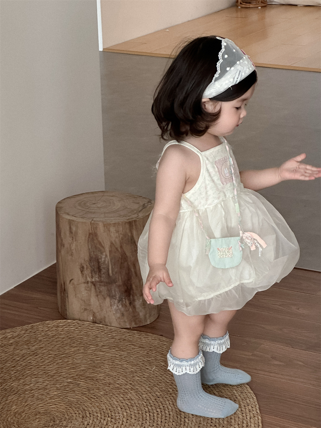 メイン画像:5枚目:ふんわりチュールの姫系ベビードレス