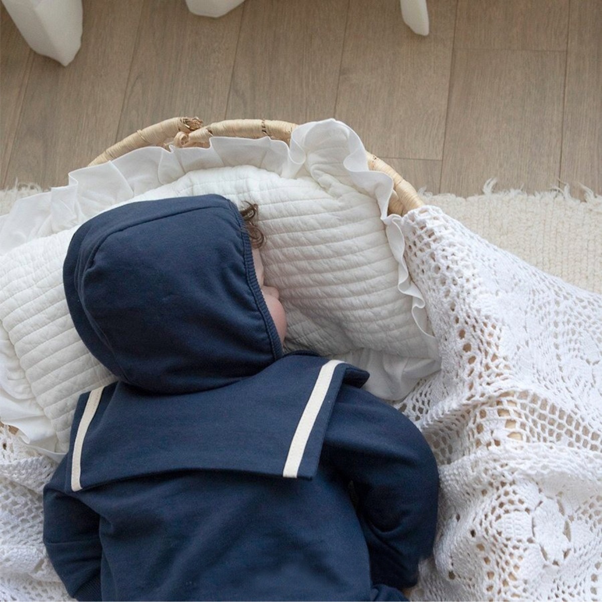 メイン画像:5枚目:ベビードレス 襟付きフリル袖付きロンパース型ドレス