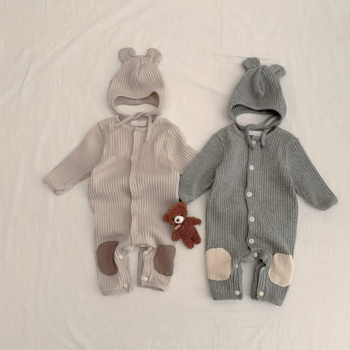 メイン画像:2枚目:ベビードレス 動物耳付きフード付きロンパース型ドレス