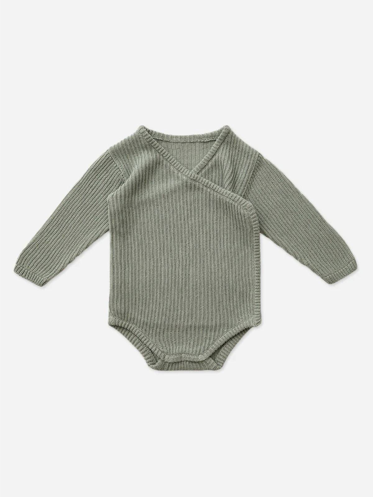 メイン画像:8枚目:ベビードレス リブ編みニット素材のくるみボタン付きロンパース型ドレス