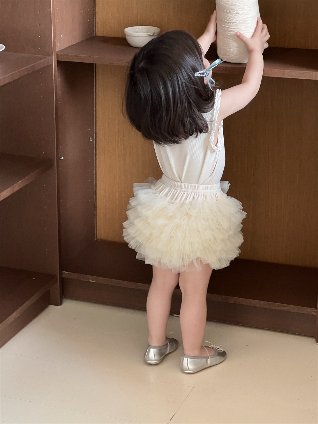 メイン画像:5枚目:ふんわりチュールスカート付きベビードレス