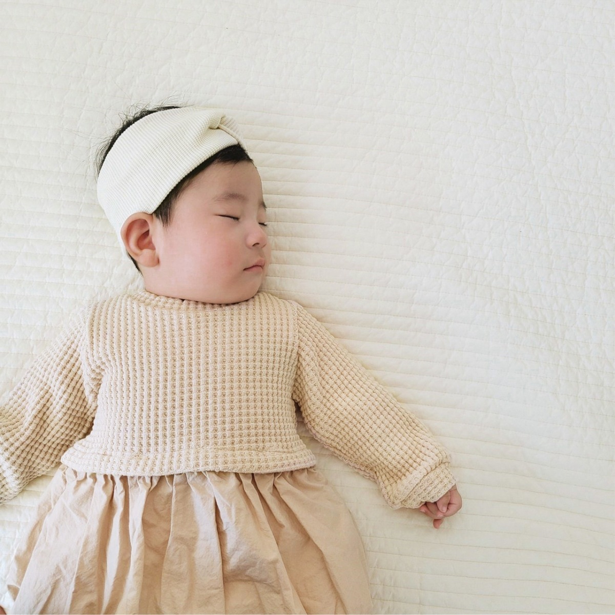 メイン画像:1枚目:ワッフル素材の優しいベビードレスワンピース