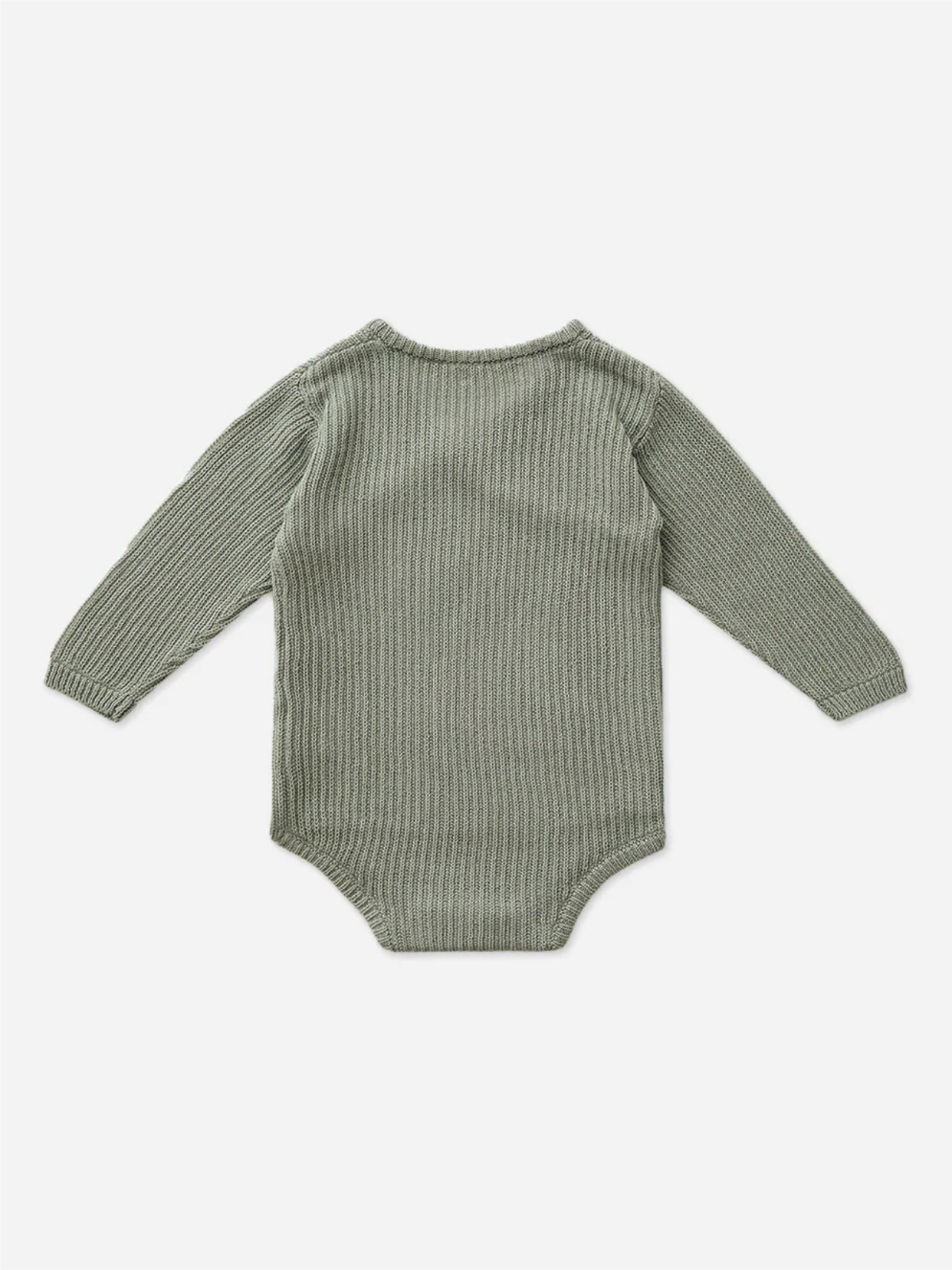 メイン画像:9枚目:ベビードレス リブ編みニット素材のくるみボタン付きロンパース型ドレス