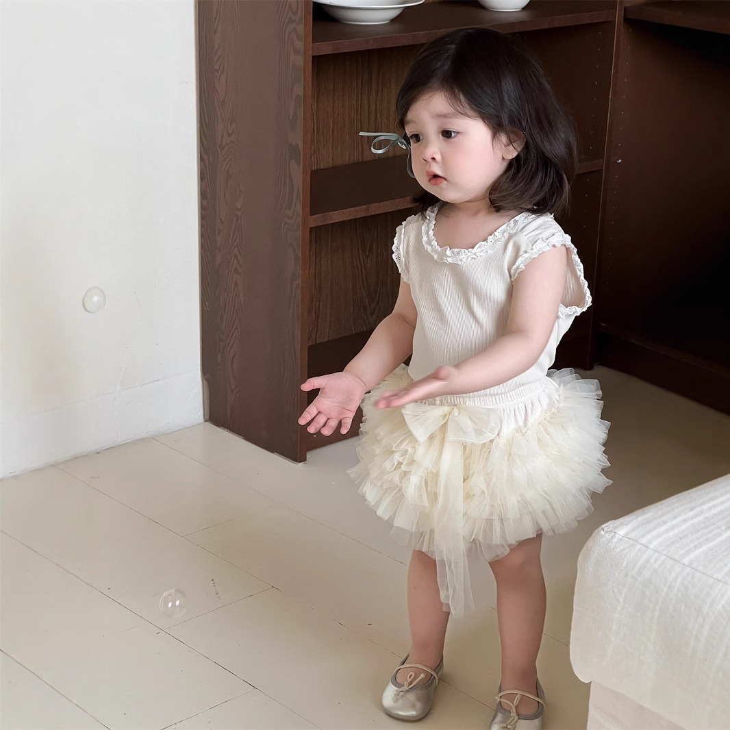 メイン画像:4枚目:ふんわりチュールスカート付きベビードレス