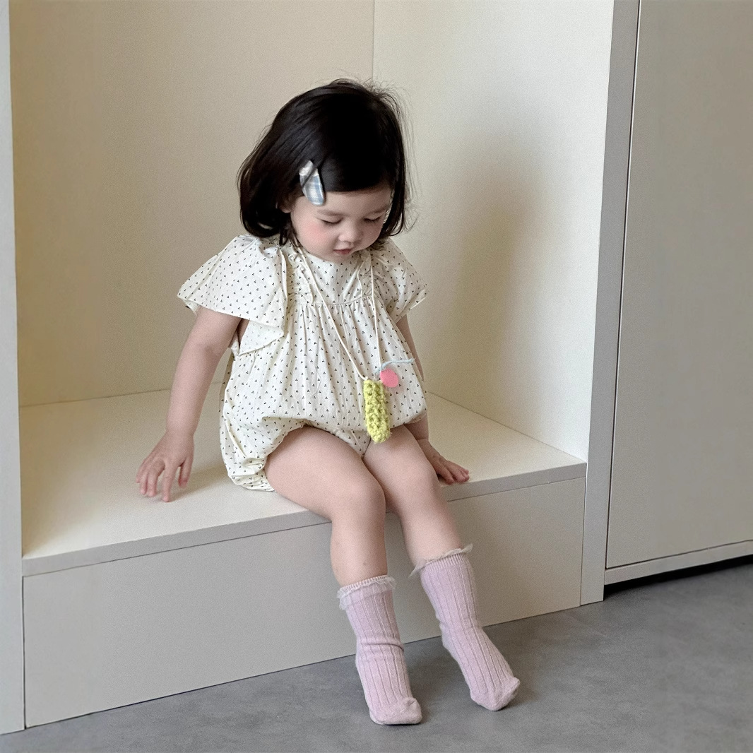 メイン画像:1枚目:ベビードレス 小花柄フリル袖ロンパース型ドレス