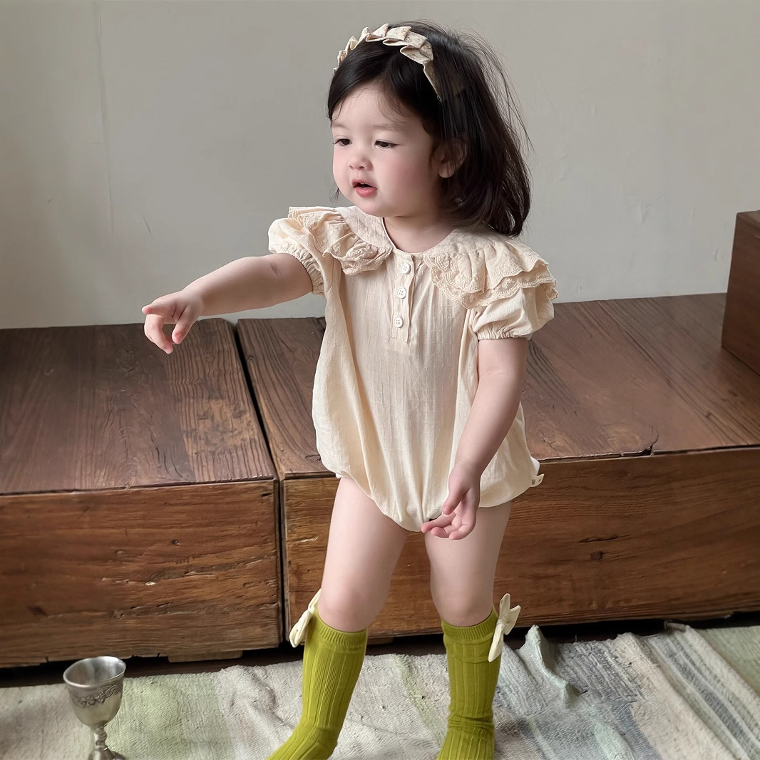 メイン画像:4枚目:ベビードレス 襟元フリル付きロンパース型ドレス