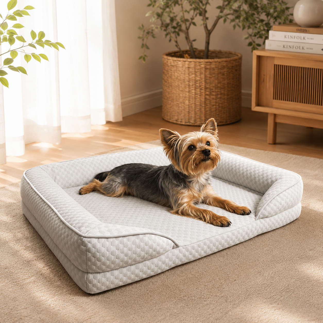 メイン画像:1枚目:犬ベッド 高級素材仕様の立体縫製ソファ型犬ベッド 丸洗い可能
