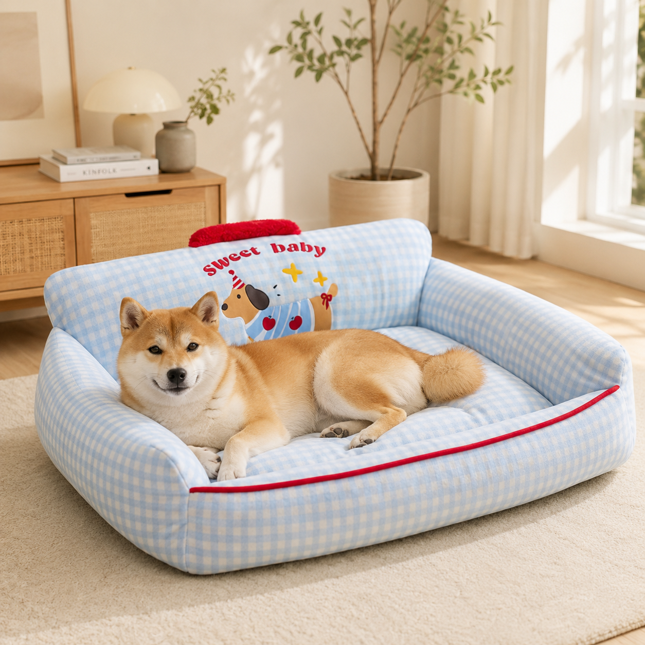 メイン画像:1枚目:小型犬用ソファ型ひんやり涼感ペットベッド