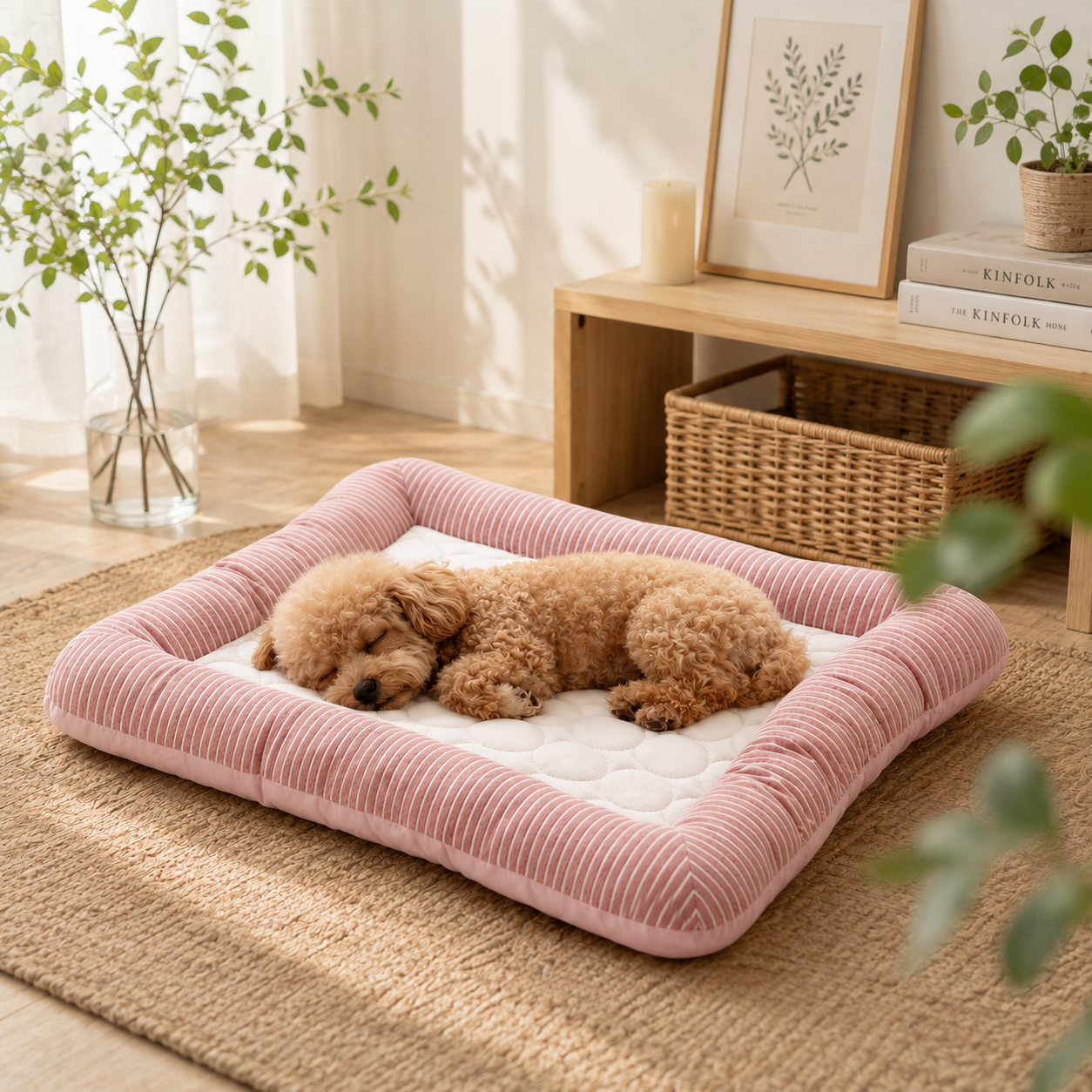 メイン画像:2枚目:ペットベッド ふかふか中綿入り滑り止め付き犬用ベッド