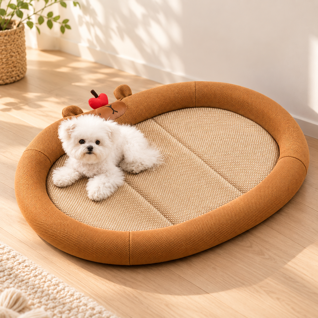 メイン画像:1枚目:ペット用品 冷感ベッド ひんやりマット あご乗せ付き 夏用カーペット