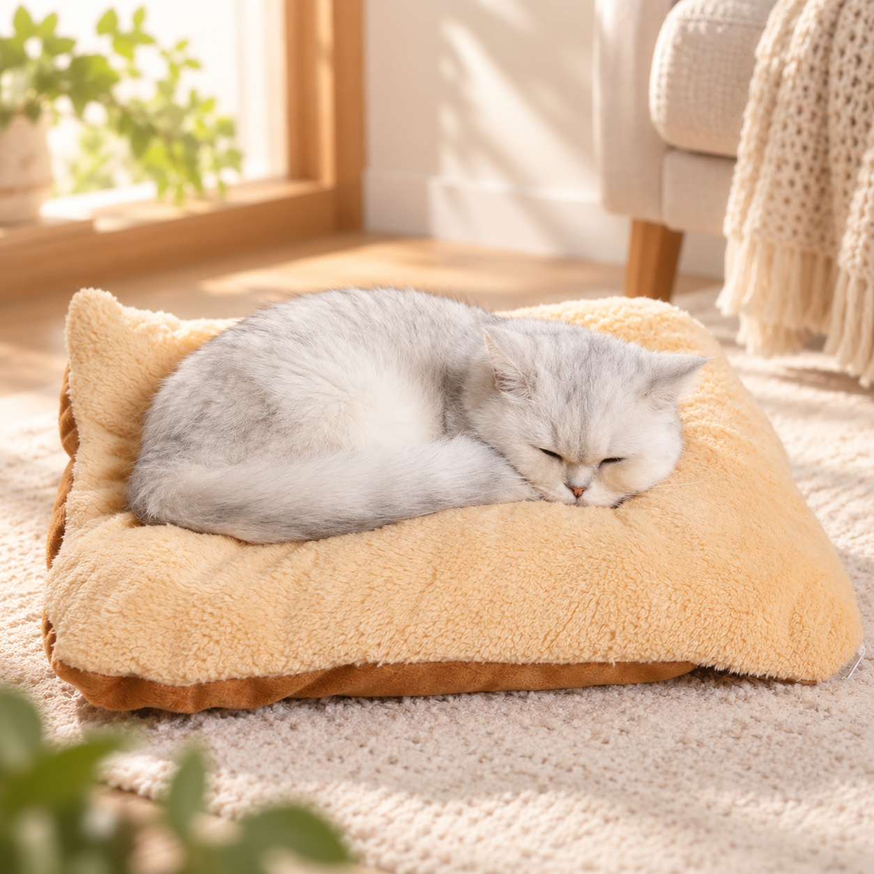 メイン画像:2枚目:多頭飼い対応高背もたれ猫用猫ベッド