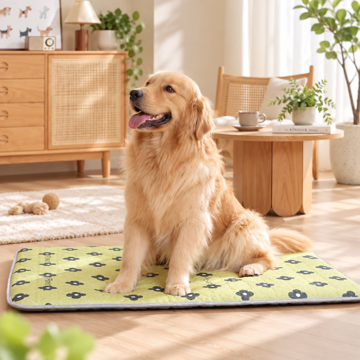 メイン画像:1枚目:犬ベッド フラットタイプ 大型犬対応 洗えるマット