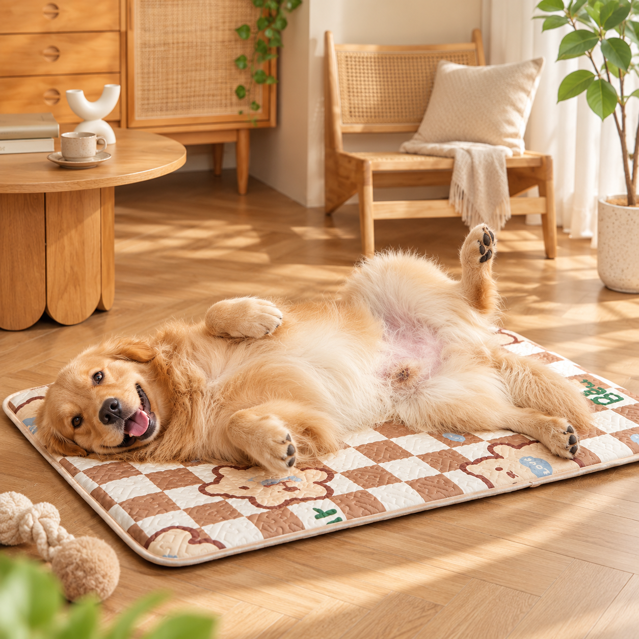メイン画像:4枚目:犬ベッド フラットタイプ 大型犬対応 洗えるマット