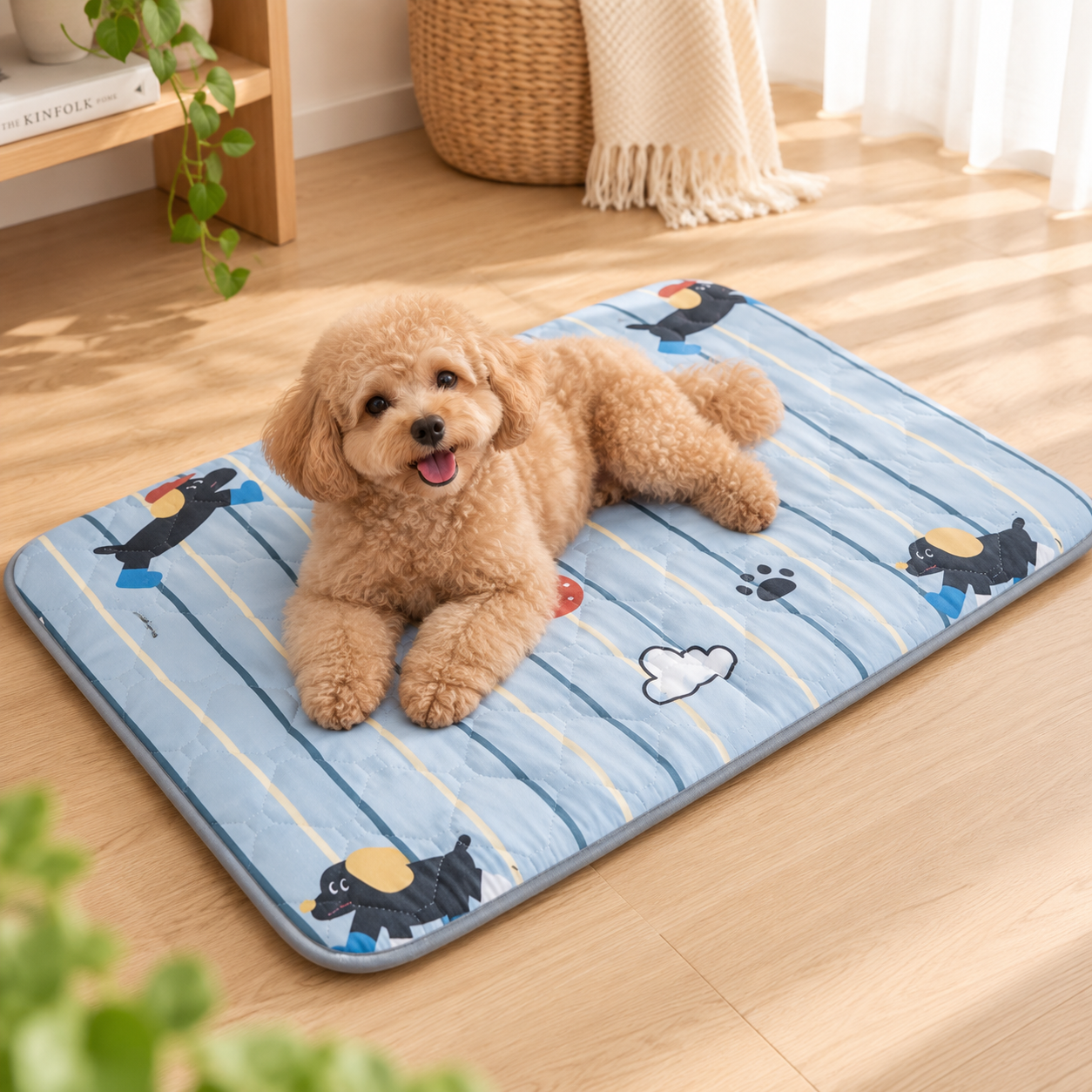 メイン画像:3枚目:犬ベッド フラットタイプ 大型犬対応 洗えるマット