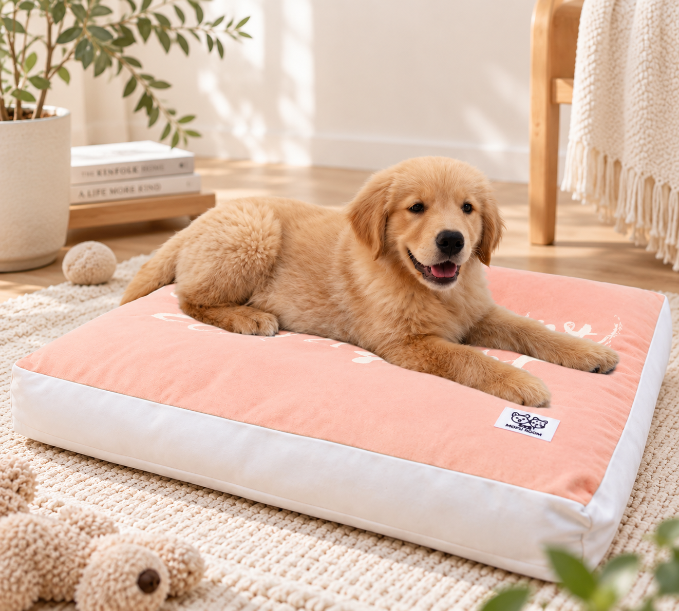 メイン画像:3枚目:洗える取り外し可能カバー付き大型犬用ペットベッド