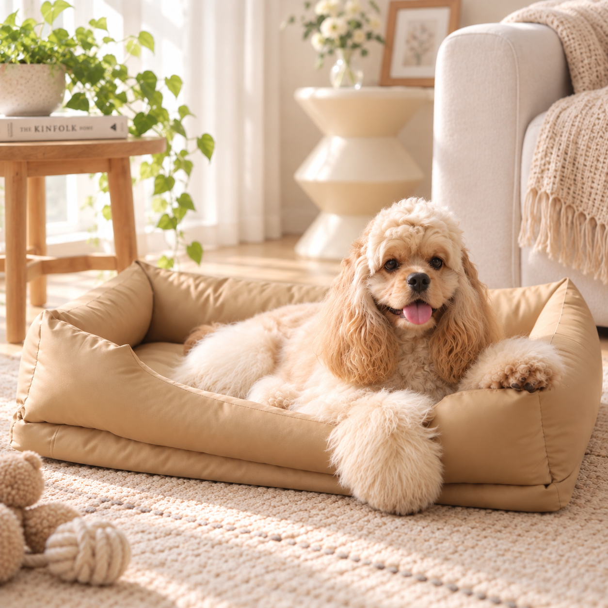 メイン画像:2枚目:犬ベッド オールシーズン対応 立体構造 洗えるベッド