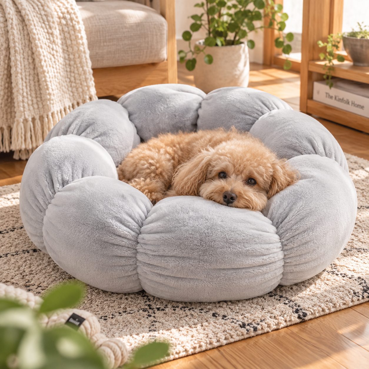 メイン画像:4枚目:超人気 ベッド用品 ペットの床 犬、猫の小屋 犬 猫 ベッド 柔らかい敷物