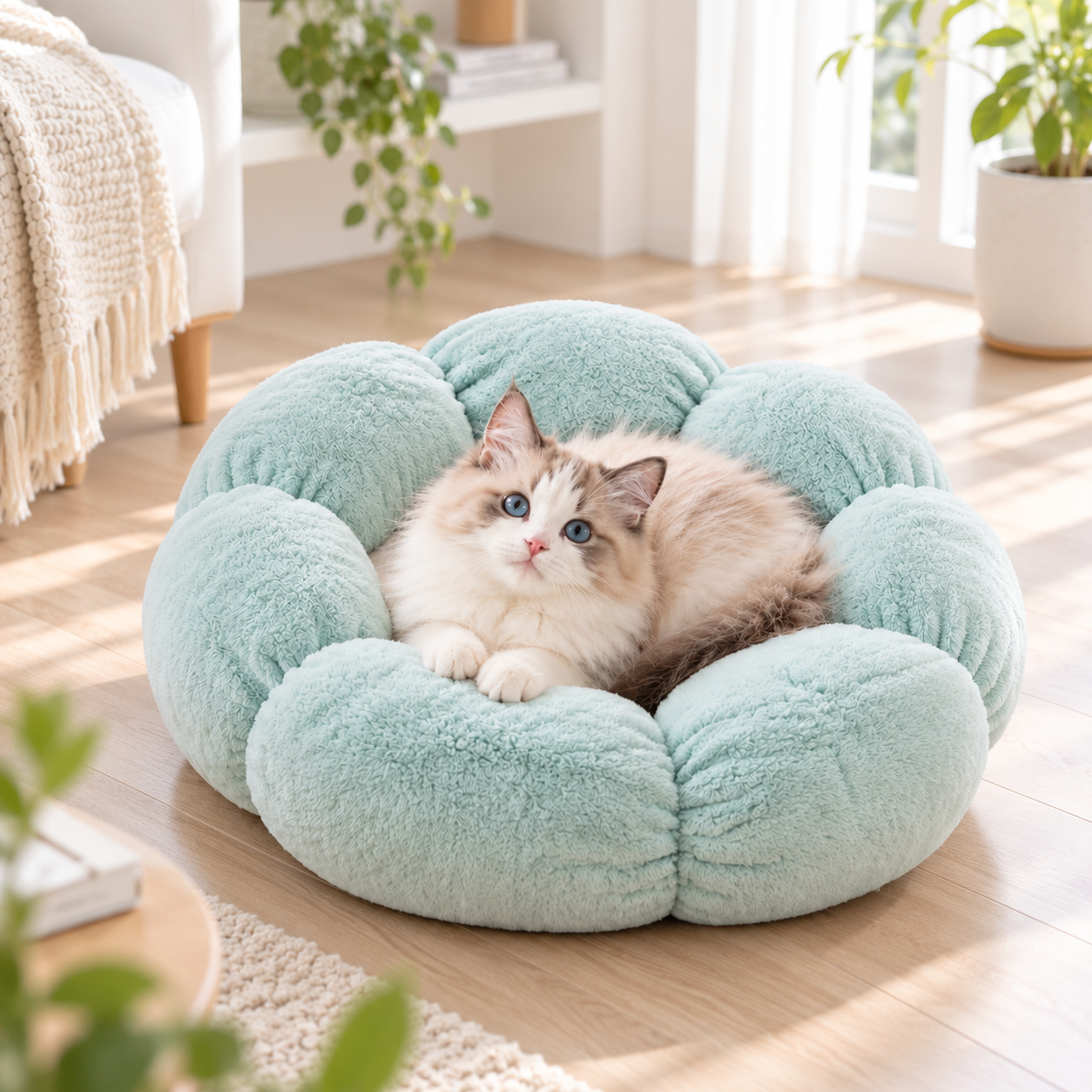 メイン画像:2枚目:超人気 ベッド用品 ペットの床 犬、猫の小屋 犬 猫 ベッド 柔らかい敷物