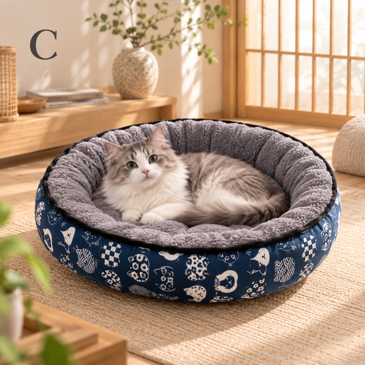メイン画像:3枚目:ペット用品 ペットベッド マット ラグ 布団 クッション 起毛 ボア お昼寝