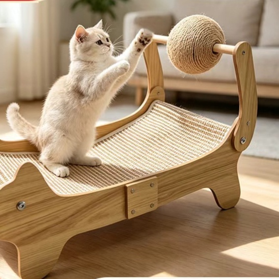 メイン画像:0枚目:猫の爪研ぎ椅子型多機能ベット
