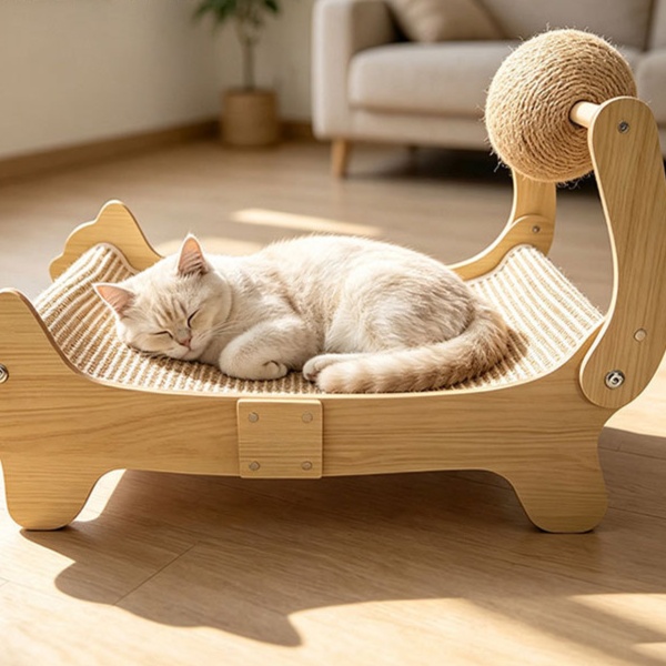 メイン画像:3枚目:猫の爪研ぎ椅子型多機能ベット