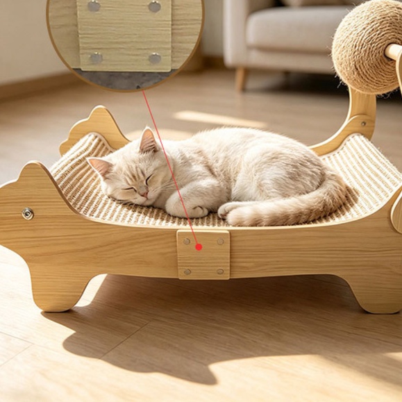メイン画像:5枚目:猫の爪研ぎ椅子型多機能ベット
