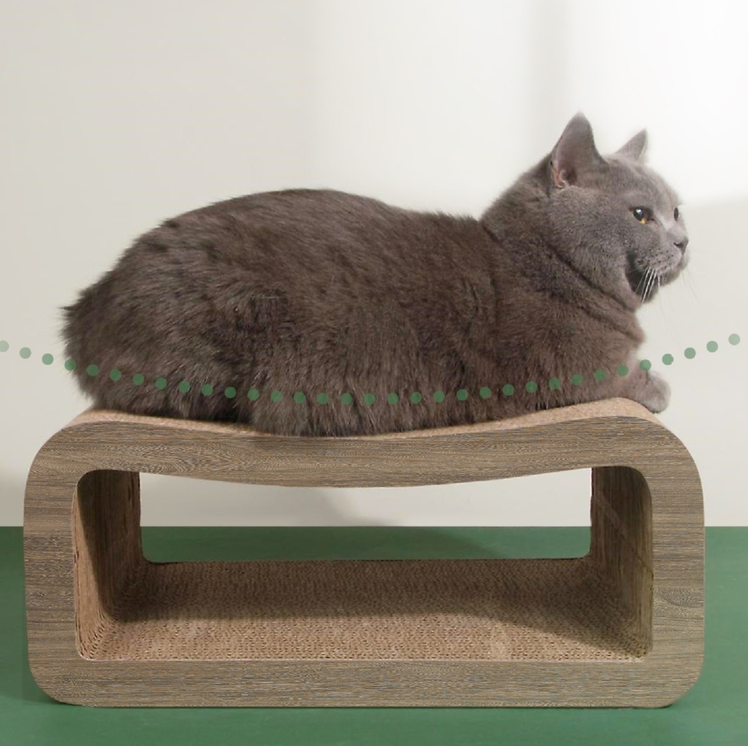 メイン画像:2枚目:猫の爪研ぎ 厚型段ボール猫用爪研ぎベッド