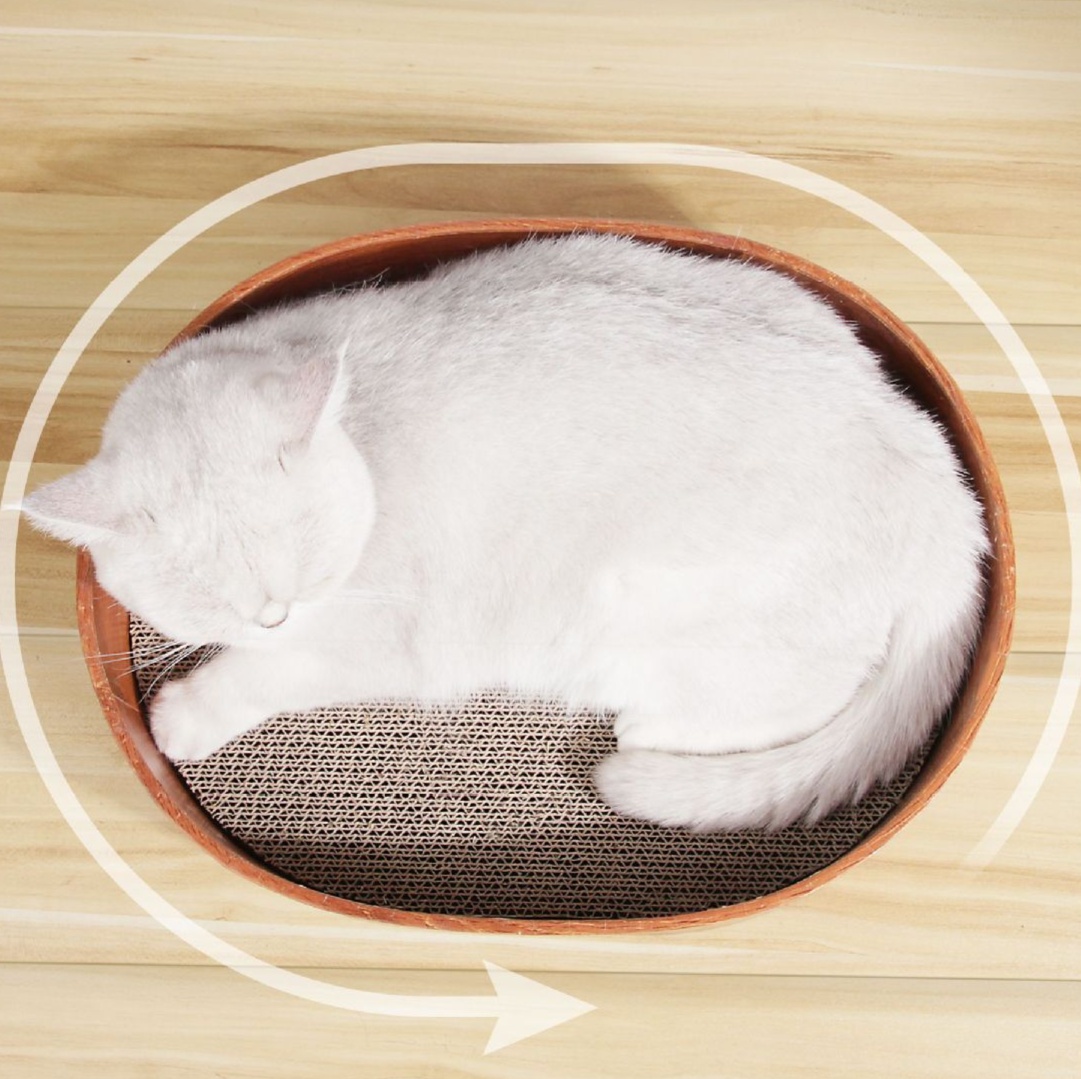 メイン画像:3枚目:猫の爪研ぎ 三層構造替え芯付き猫の爪とぎベッド