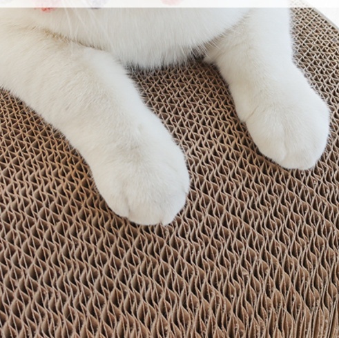 メイン画像:5枚目:猫の爪研ぎ ベッド型 波型曲線デザイン