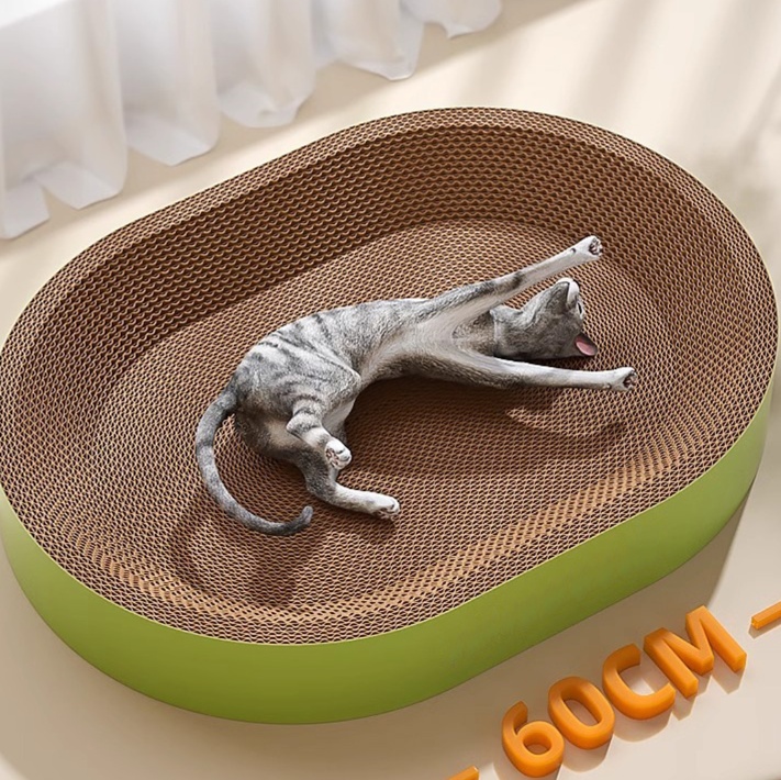 メイン画像:3枚目:猫の爪研ぎ 超大型猫用爪とぎベッド 丸型段ボール製