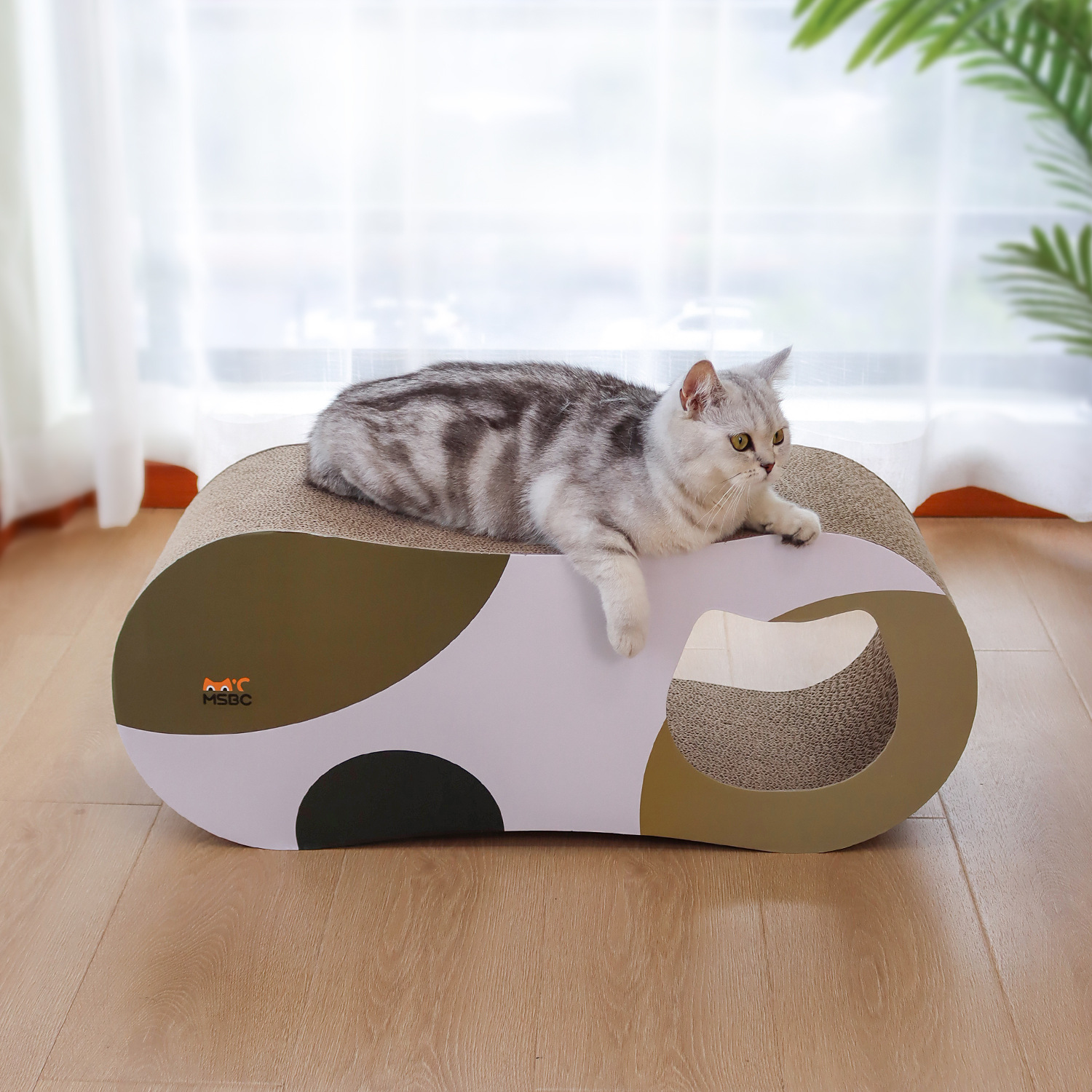 メイン画像:5枚目:猫の爪研ぎ 八の字型猫用爪研ぎ兼ベッド